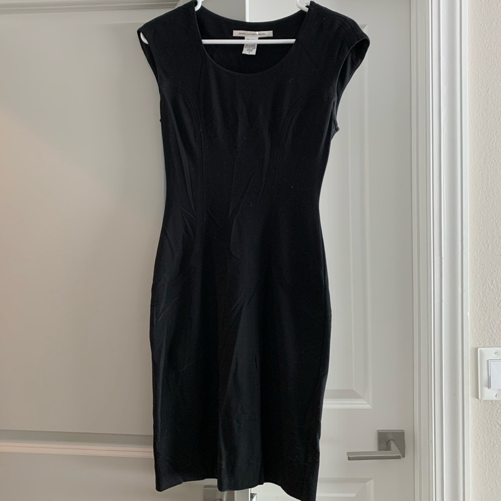 Black DVF midi dress